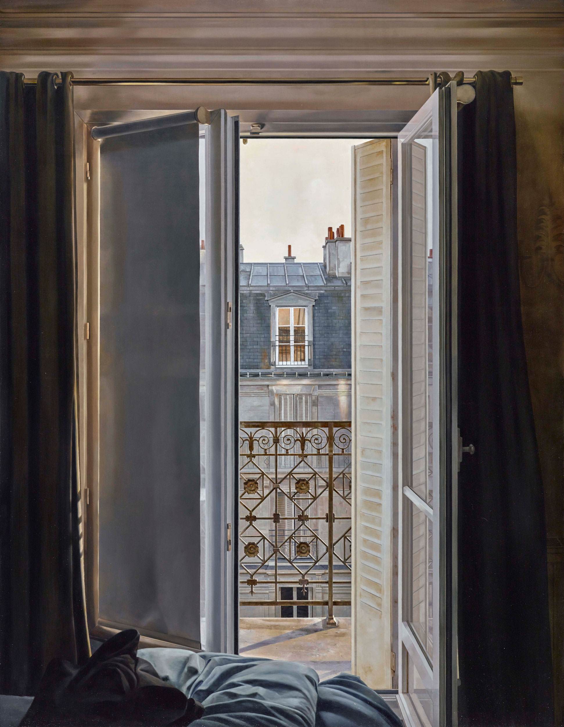 Windows|窗作品-Dawn Enters the Room|晨光入室|,Oil on linen mounted on
		panel|油彩木板裱麻,116 x 90 cm|2020